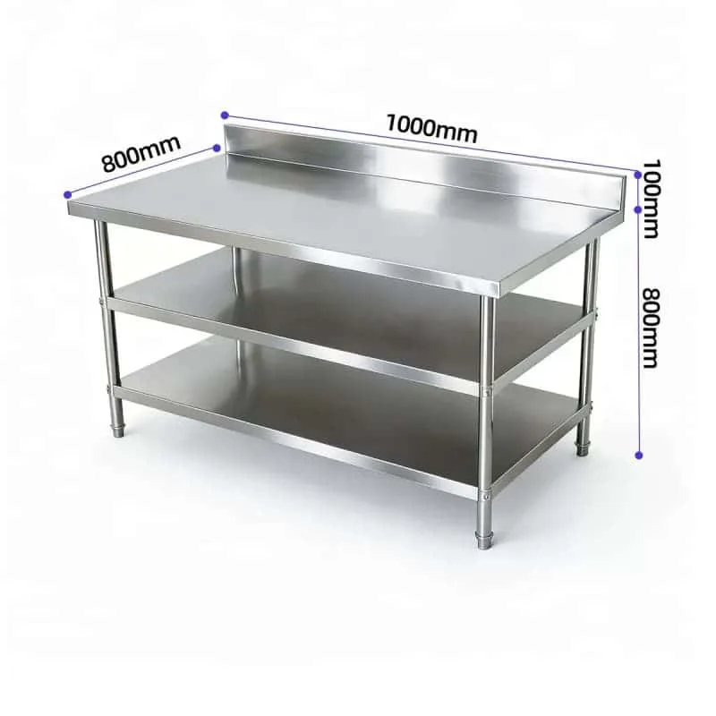 Stainless Steel 3-Tier Bakery Prep Table Multi Sizes Commercial Bakery Table for Kitchen Prep — view 3