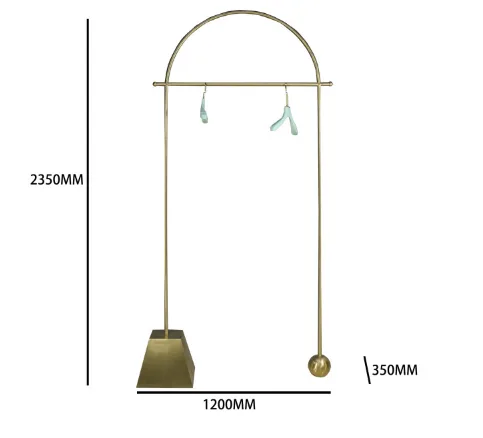 Stainless steel clothing display rack Modern clothing store display rack — view 2