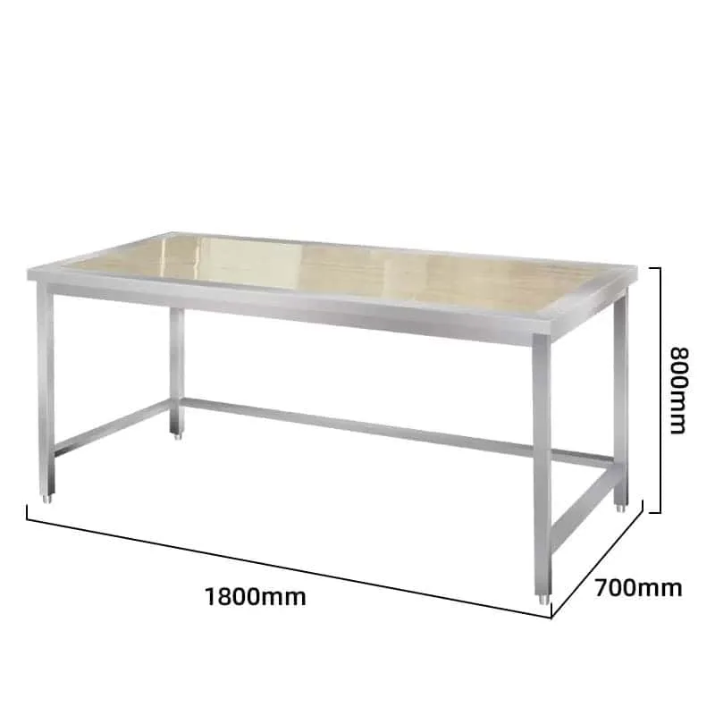 Stainless Steel Edged Wooden Surface Bakery Prep Table Commercial Work Bench — view 4