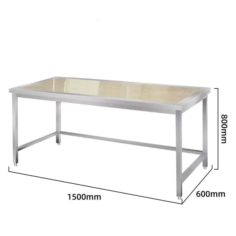Stainless Steel Edged Wooden Surface Bakery Prep Table Commercial Work Bench — view 3