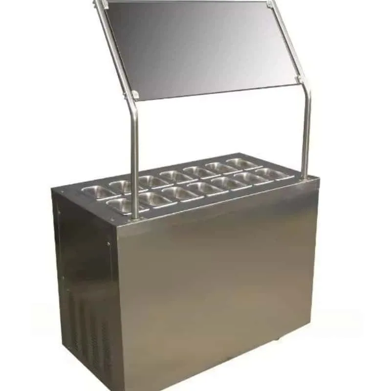 Stainless Steel Frozen Yogurt Topping Display Refrigerator With Casters — view 3