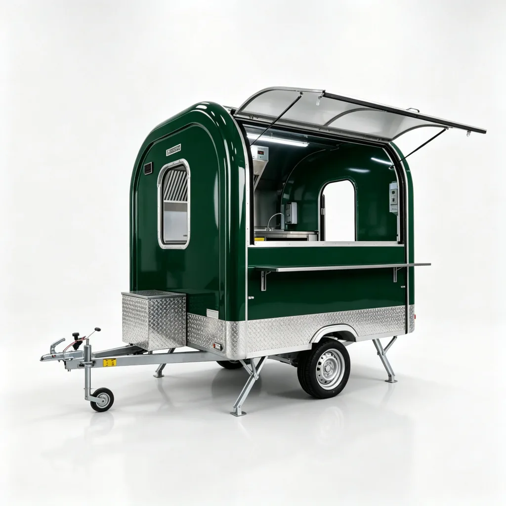 Stainless Steel Rounded Roof Food Trailer Mobile Concession Stand — view 4