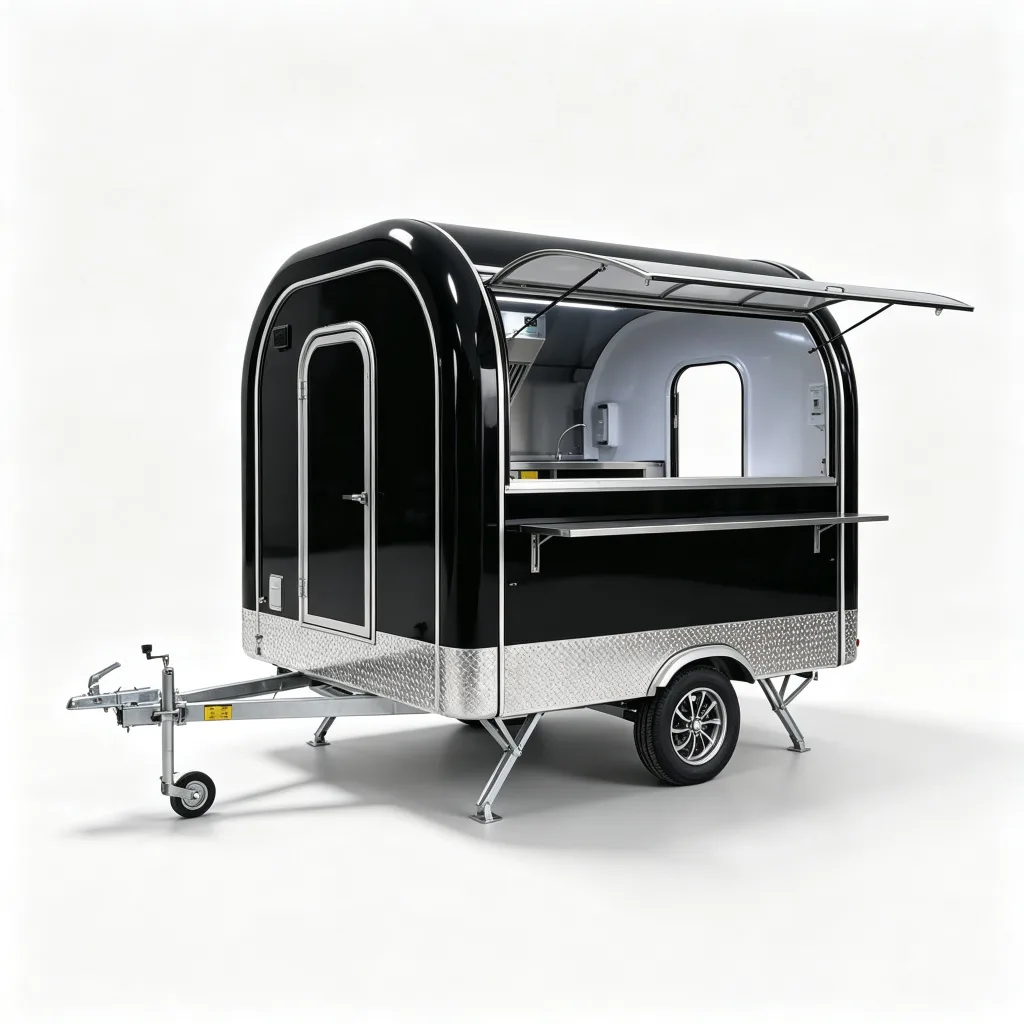 Stainless Steel Rounded Roof Food Trailer Mobile Concession Stand — view 3