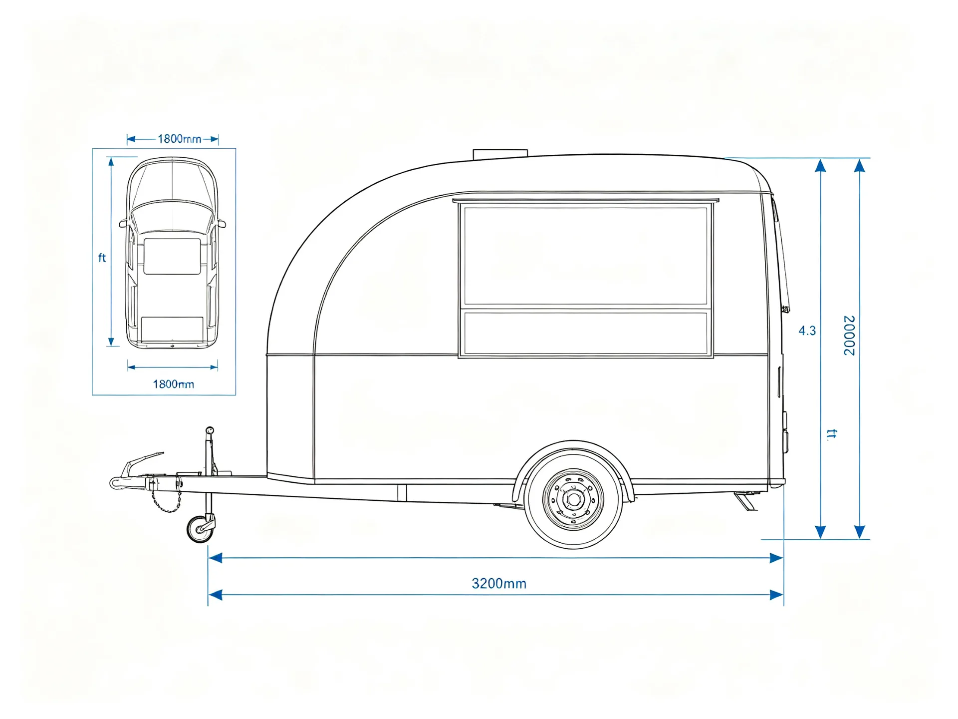 Stainless Steel Rounded Roof Food Trailer Mobile Concession Stand — view 5