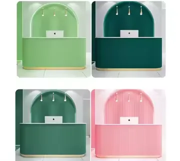 Stylish Charming Beauty Reception Desk Customized Beauty Counter for Sale — view 5
