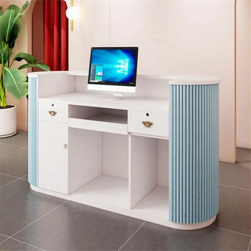 Stylish Charming Beauty Reception Desk Customized Beauty Counter for Sale — view 3