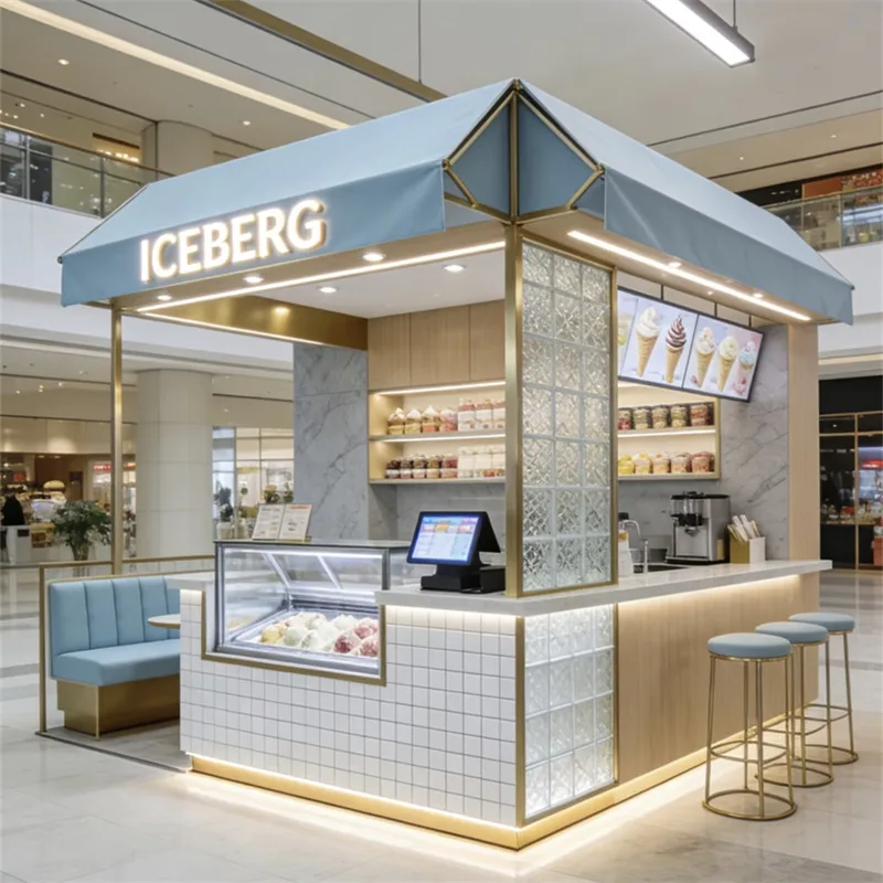 Stylish Commercial Ice Cream Dessert Kiosk