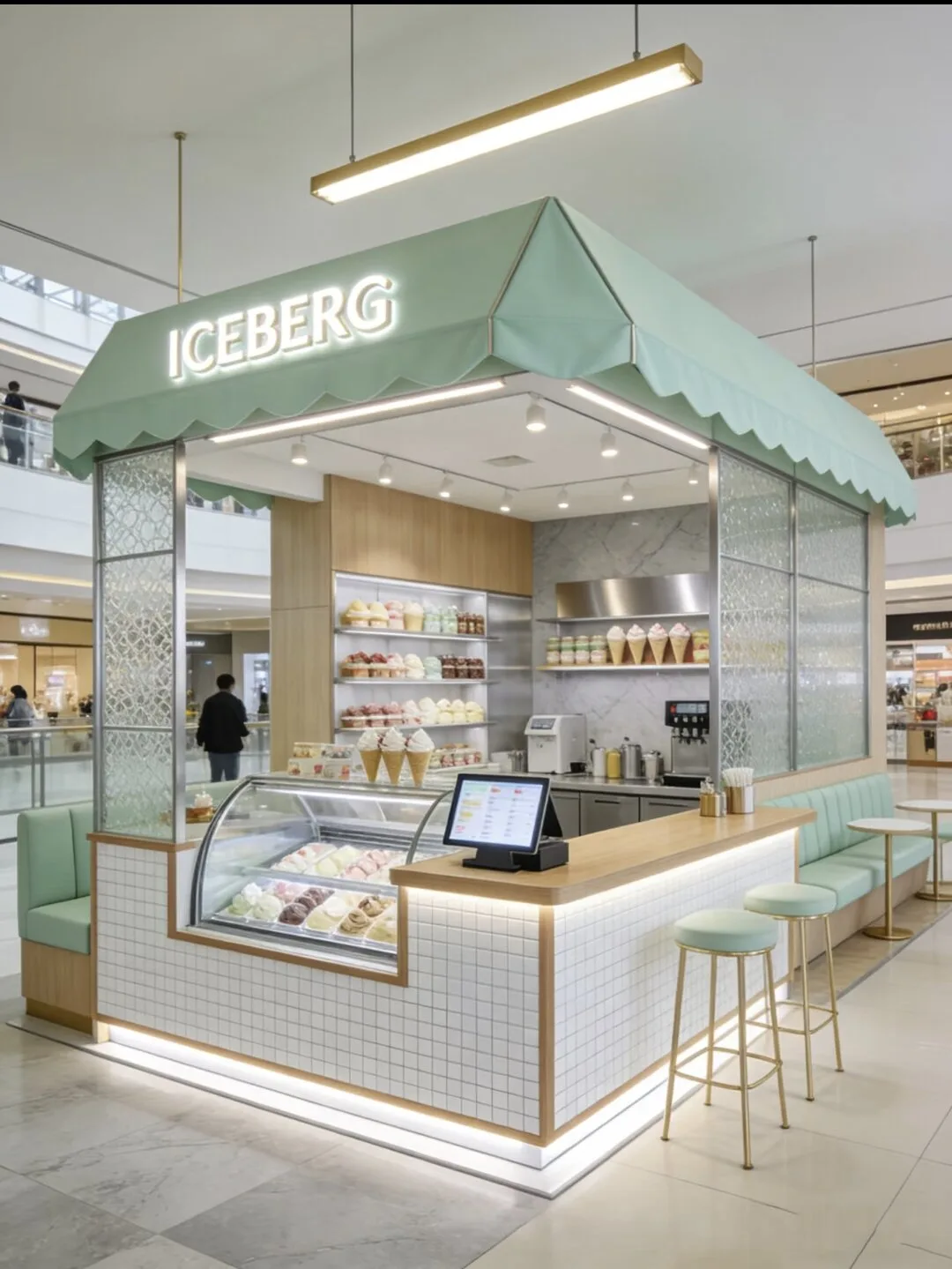 Stylish Commercial Ice Cream Dessert Kiosk — product detail 2