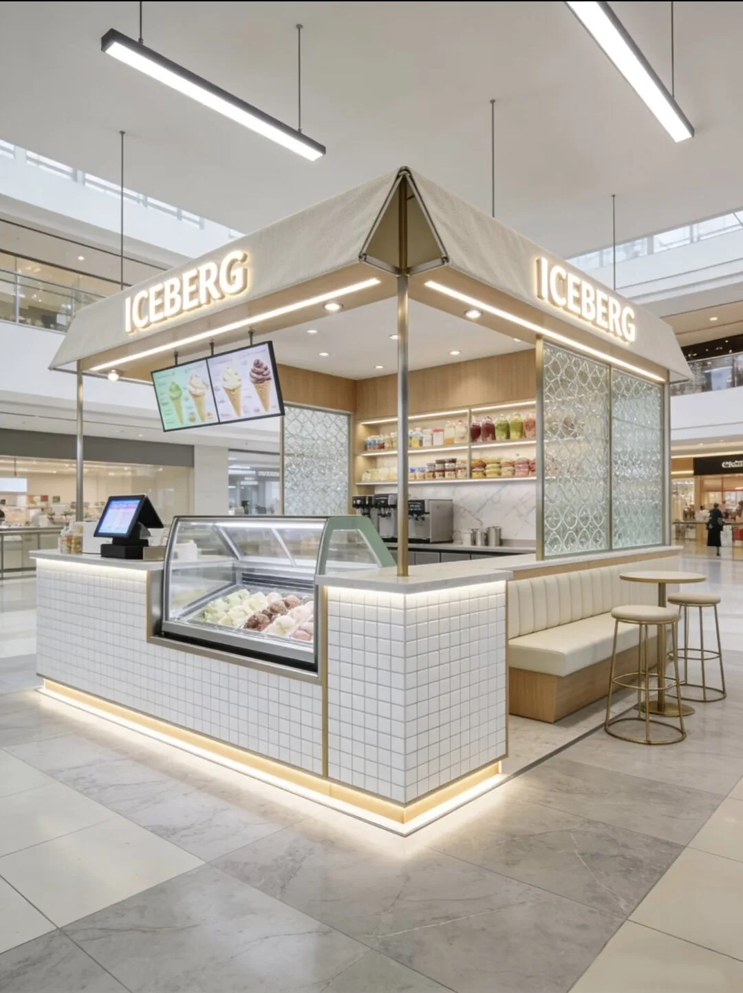 Stylish Commercial Ice Cream Dessert Kiosk — view 2