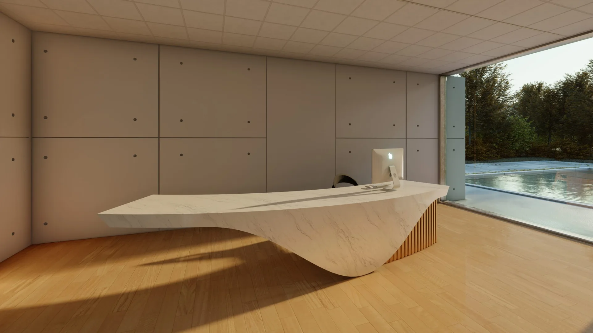 Stylish modern office reception desk bar reception desk for sale — view 4