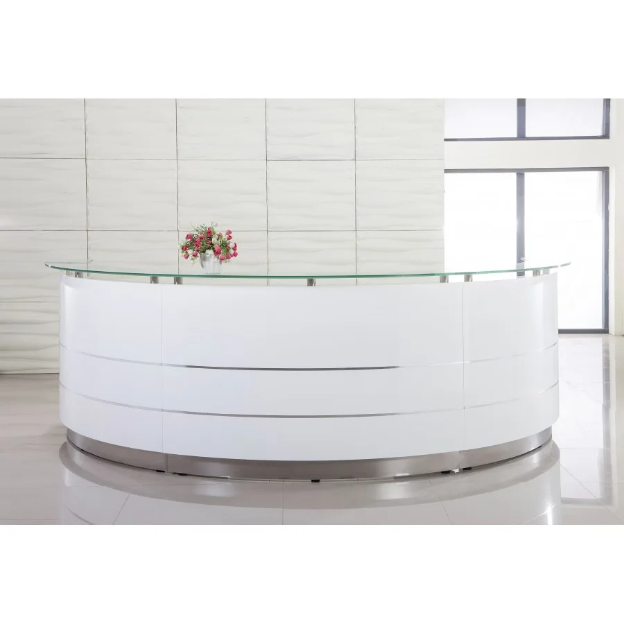 Stylish round office reception desk design office furniture for sale — view 3