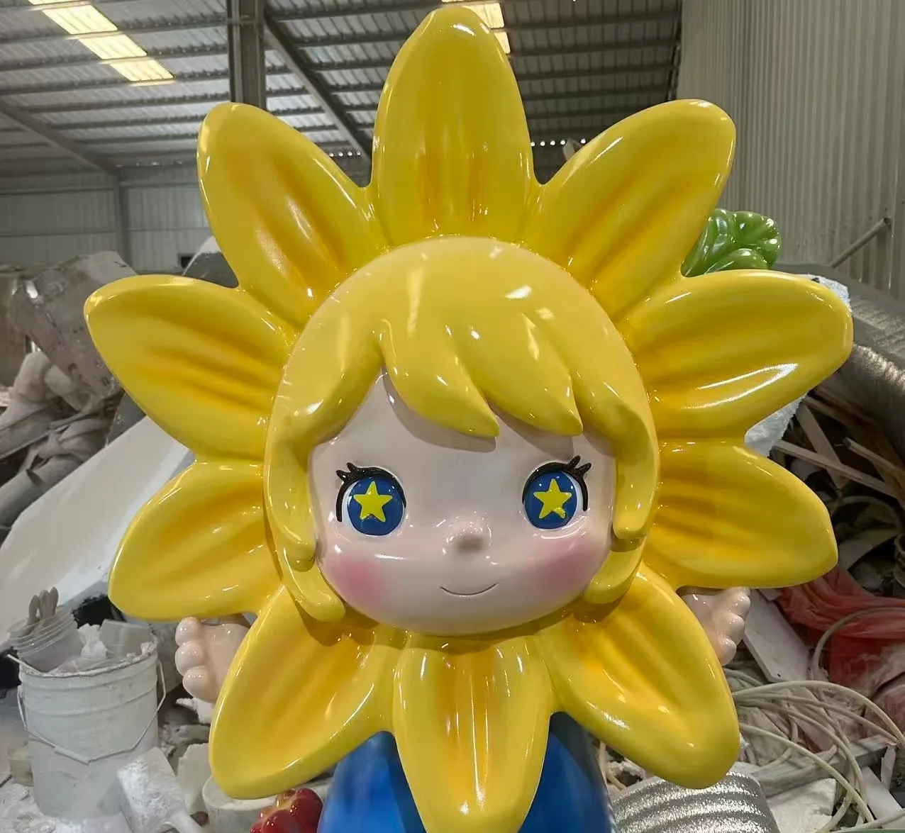 Sunflower Girl FRP Sculpture | Outdoor Park & Mall Landscape Cartoon Statue