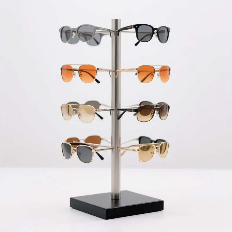 Sunglasses metal display shelf Glasses rotating floor display stand — view 2