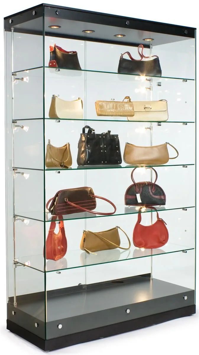 Tall Glass Handbag Display Cabinet
