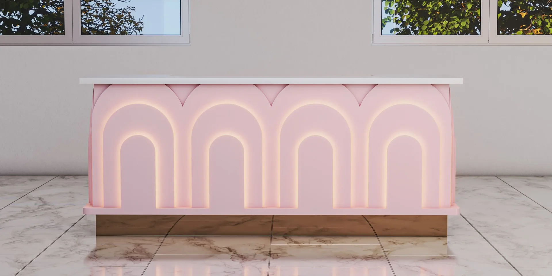 The pink and elegant Nail Salon & Beauty Spa Desk for sale — view 3