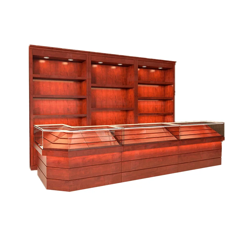 Tobacco and wine cabinet&tempered glass and solid wood retail display stand — view 5