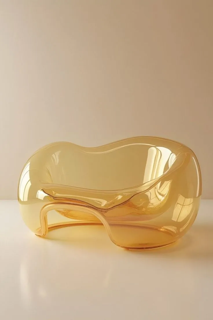 Transparent Curved FRP Chaise Lounge for Modern Exhibition & Villa Interior Decor — view 2