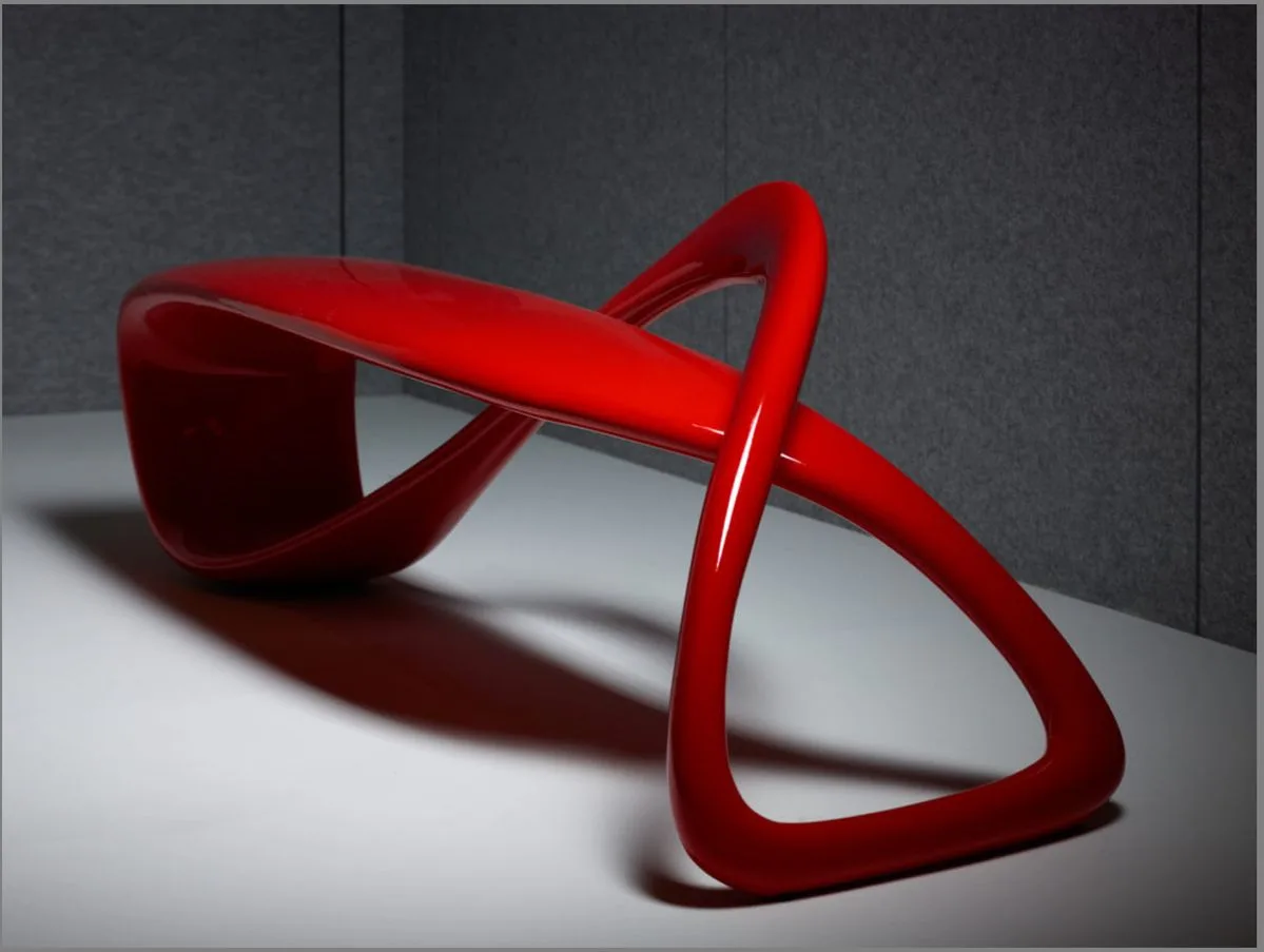 Twisted Infinity Loop FRP Leisure Bench for Gallery & Modern Interior Space — view 5