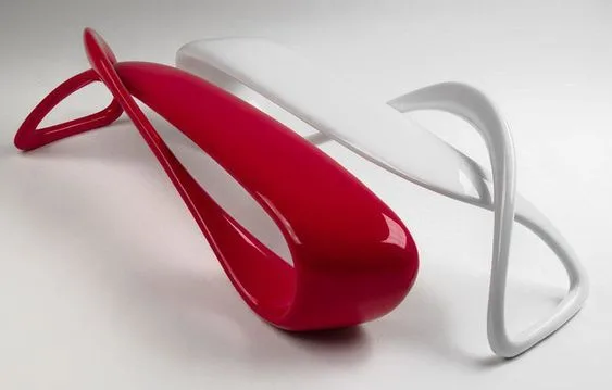 Twisted Infinity Loop FRP Leisure Bench for Gallery & Modern Interior Space — view 3