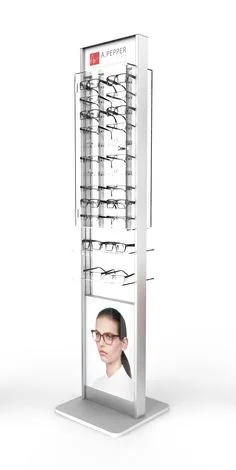 Two Rows Floor Standing Display Stands, Eyeglass & Optical Frames Display Stands For Sale — view 3
