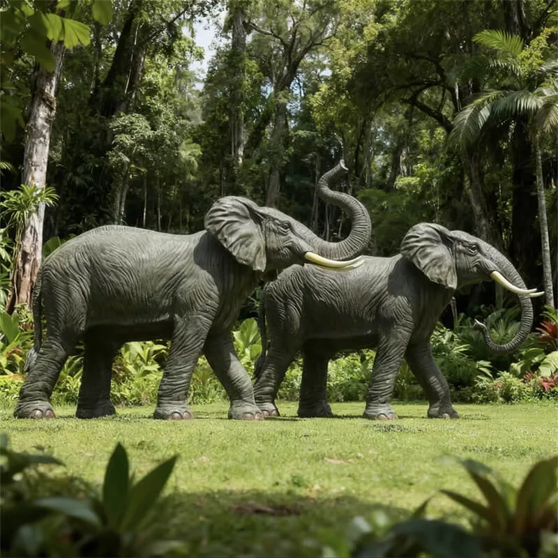 Ultra‑Realistic Fiberglass Elephant Sculpture – Outdoor Garden Landscape Decor for Parks & Resorts — view 4