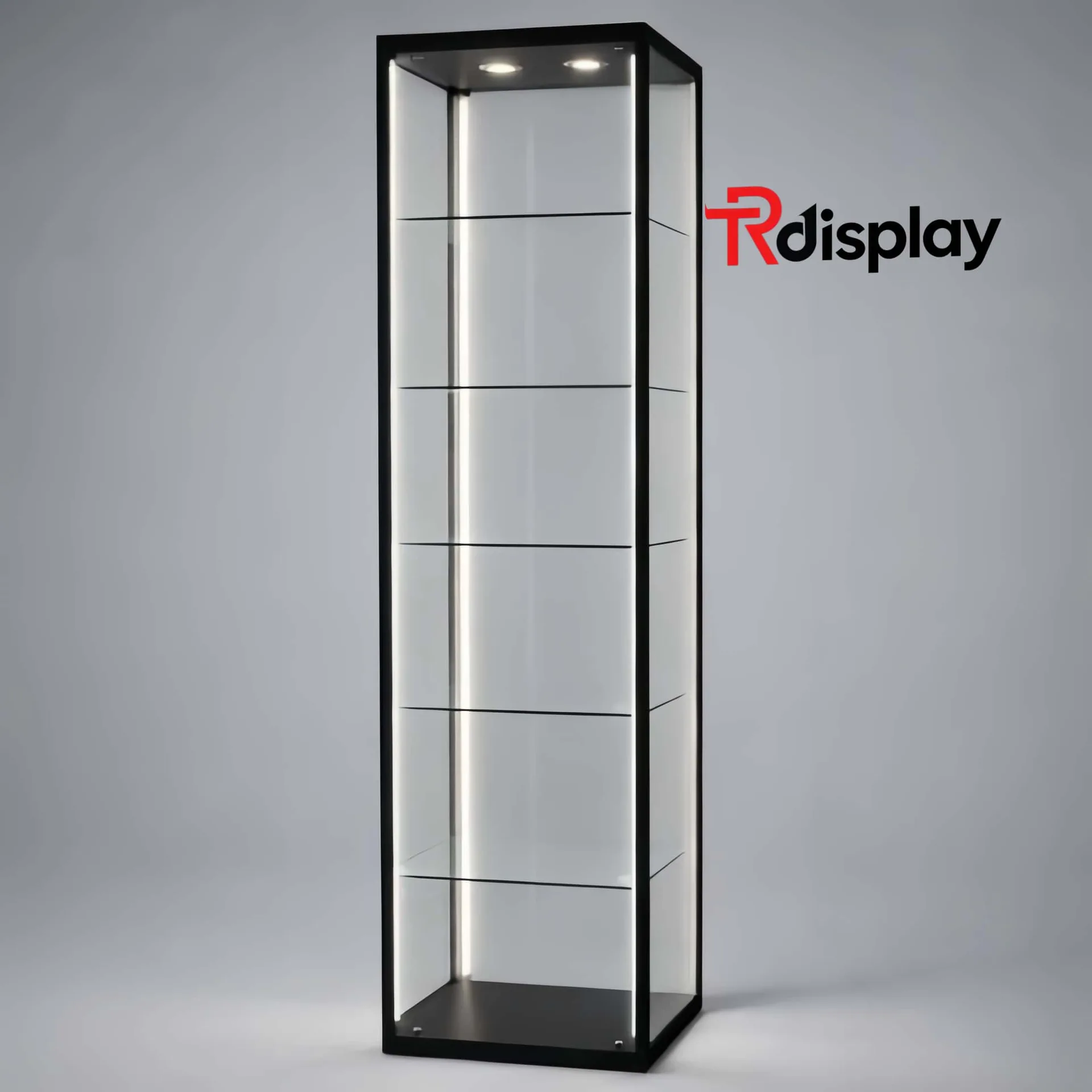 Ultra Slim Aluminium Frame Modern Glass Display Showcase & Pedestal Display Cabinet — view 5