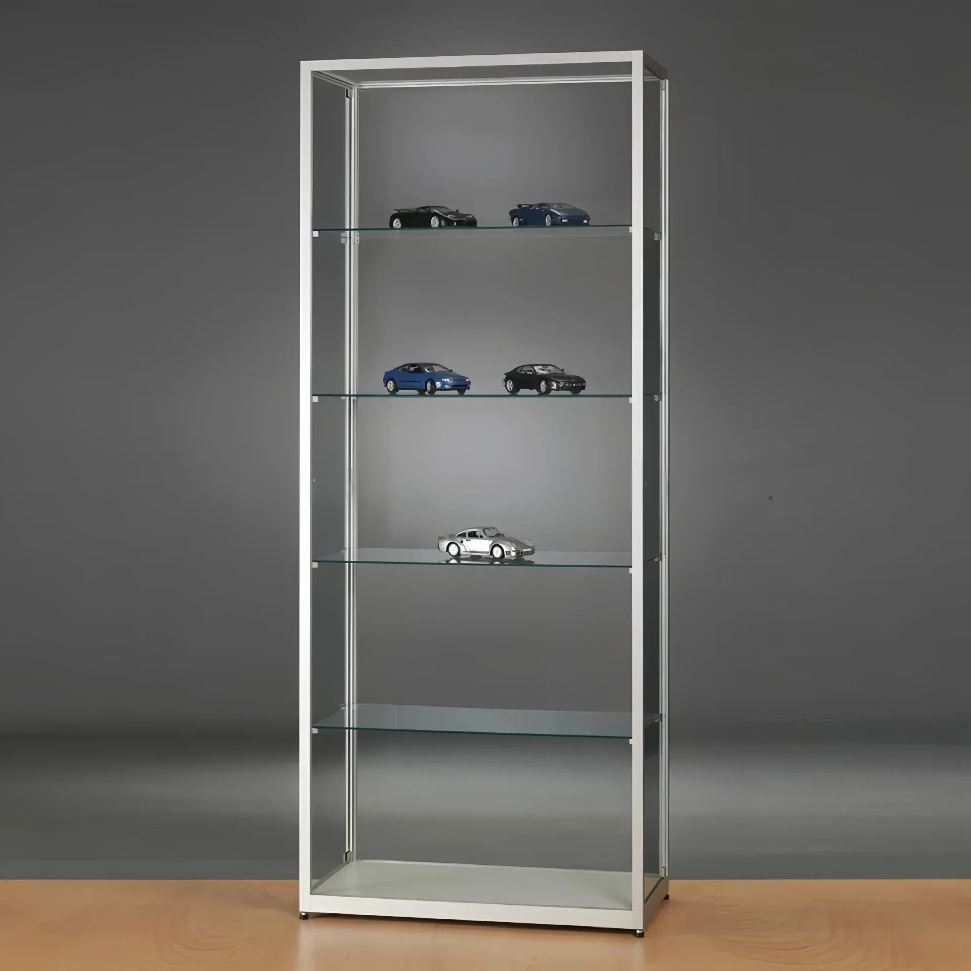Ultra Slim Aluminium Frame Modern Glass Display Showcase & Pedestal Display Cabinet — view 3
