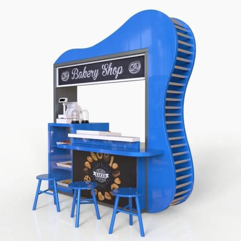 Unique bread display counter & custom bread display cabinet with MDF — view 4