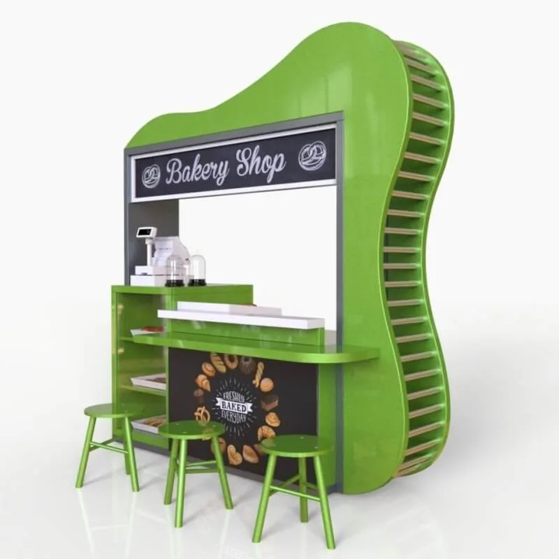 Unique bread display counter & custom bread display cabinet with MDF — view 3