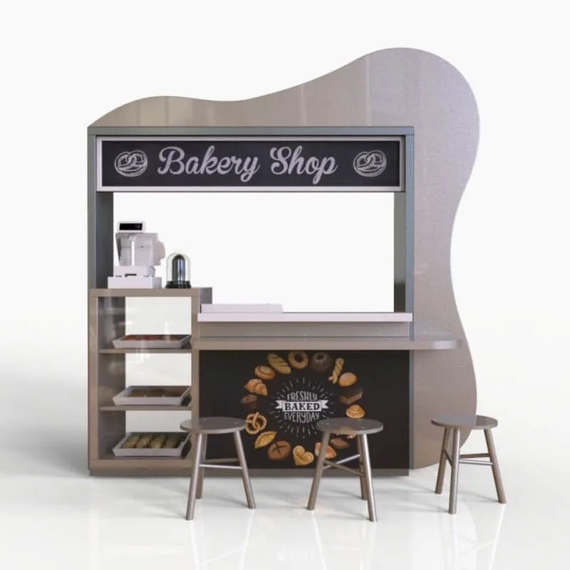 Unique bread display counter & custom bread display cabinet with MDF — view 5
