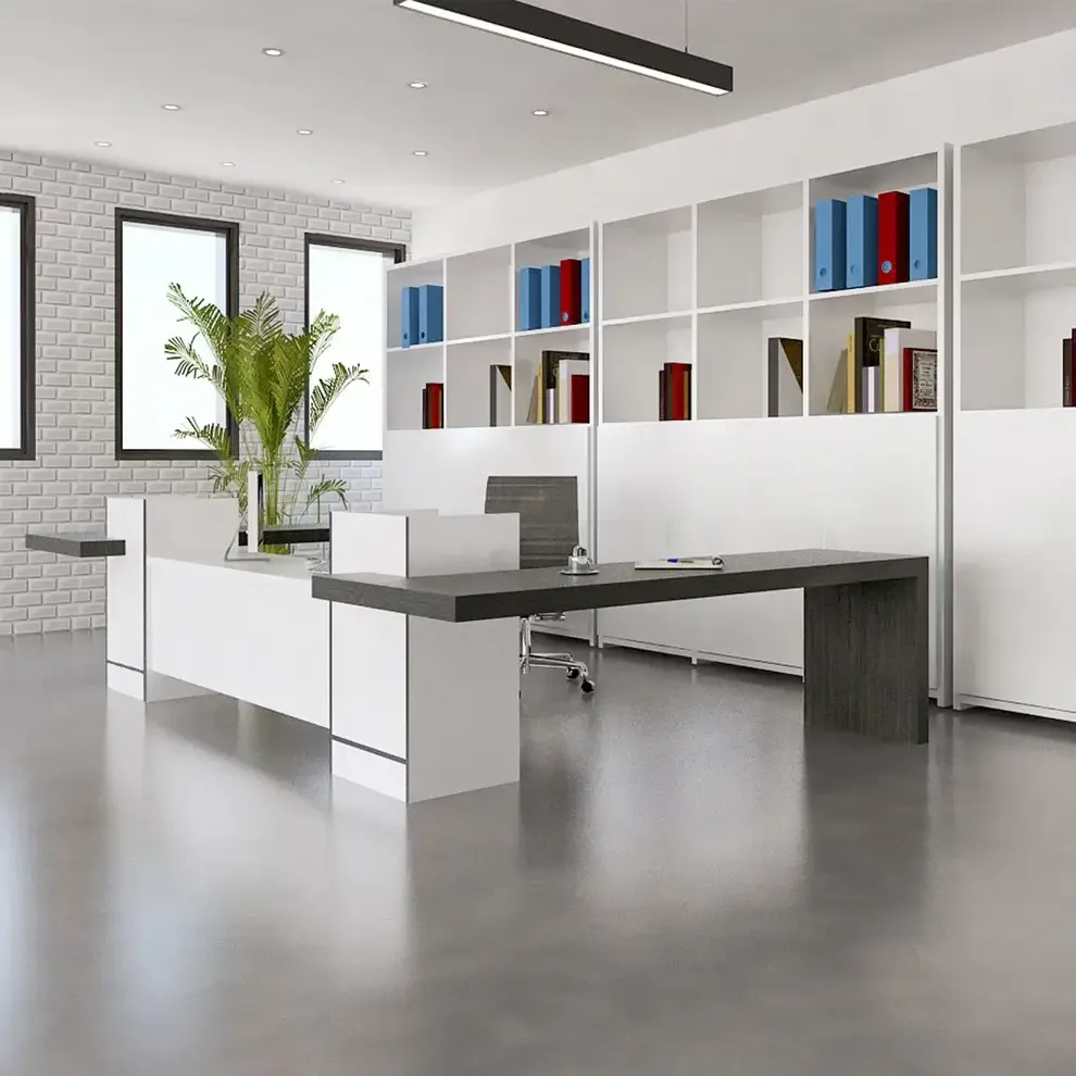 Unique office reception desk custom design service consulting front desk — view 3