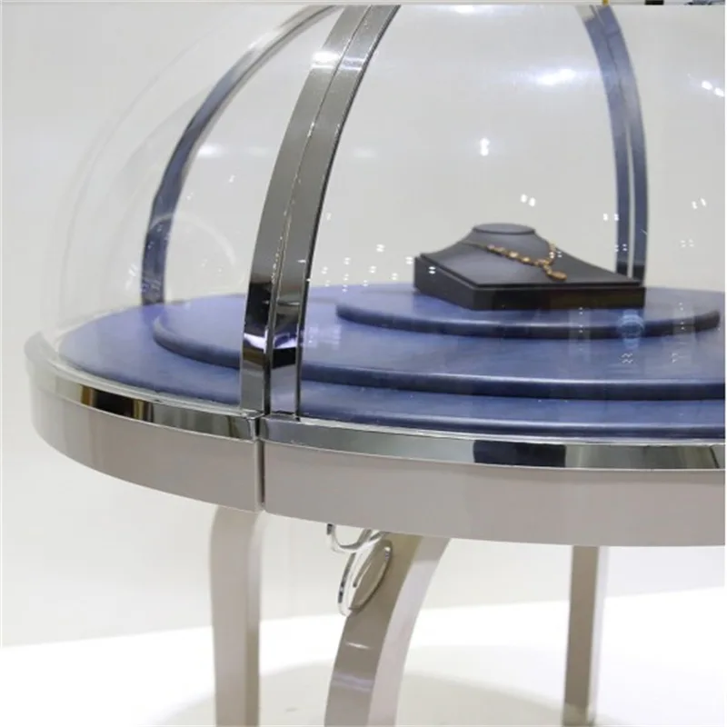 Unique simicircular luxury display cabinet design jewelry shop furniture — view 3