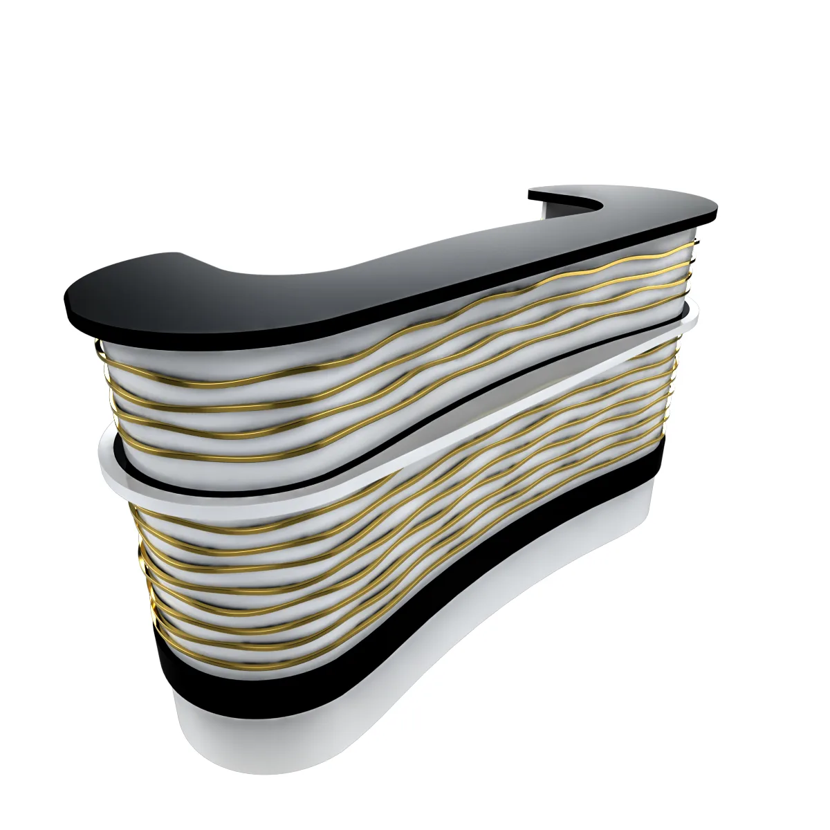Unique streamline salon reception desk custom hotel reception desk — view 3