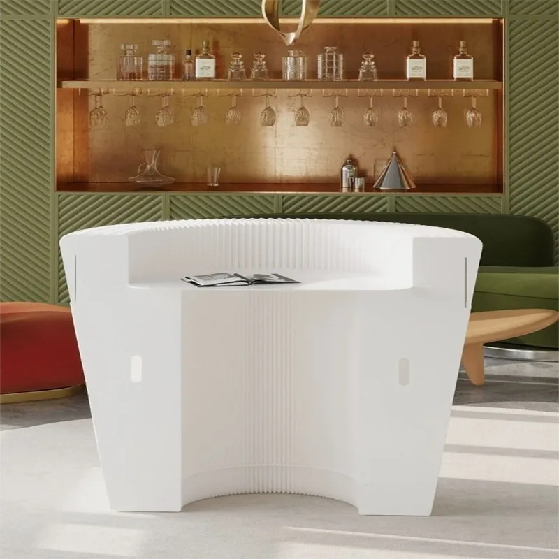 Unique wooden reception counter durable retail shop counter — view 3