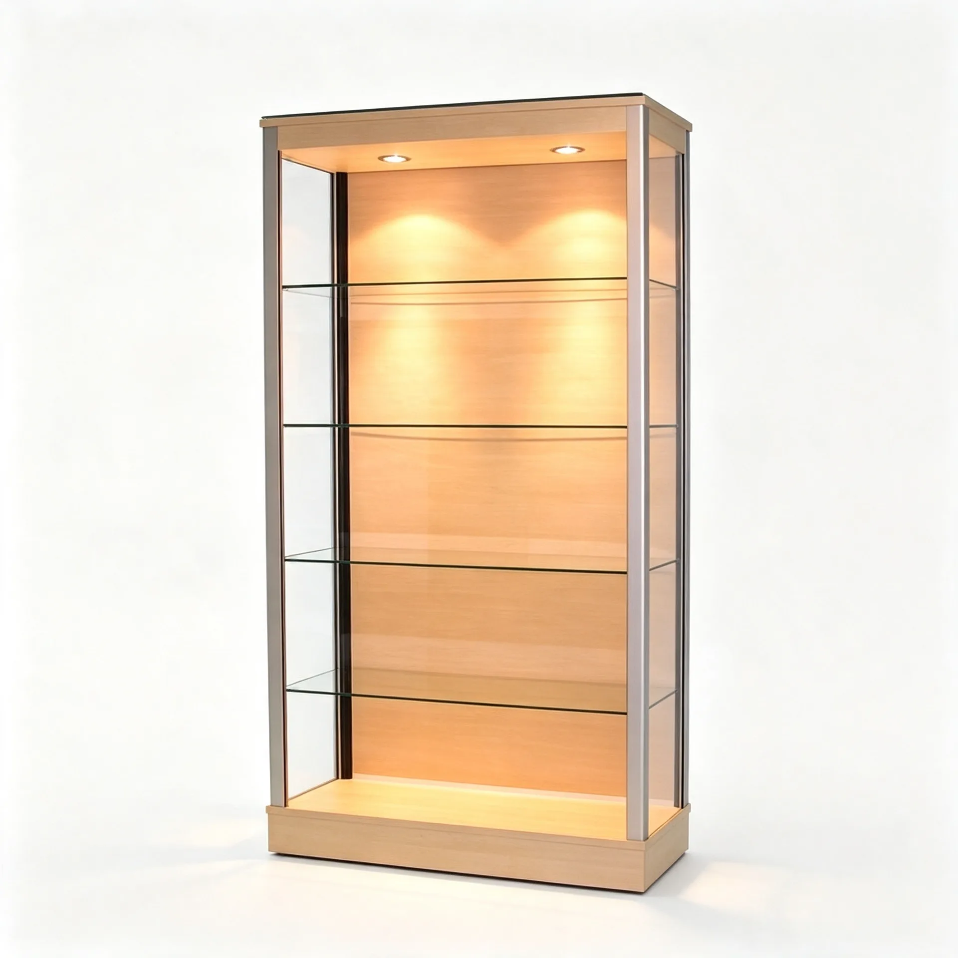 Upright Glass Showcase with Adjustable Shelves for Retail — view 4