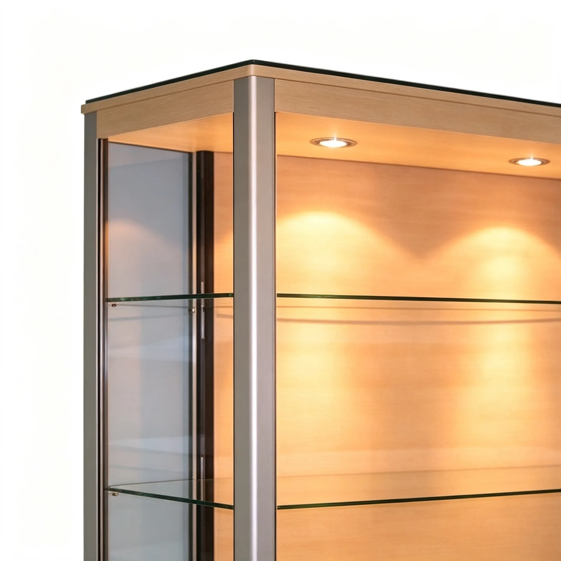 Upright Glass Showcase with Adjustable Shelves for Retail — view 3