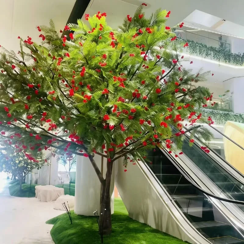 Vibrant Artificial Red Maple Tree, Natural Canopy for Indoor & Outdoor Landscape Decor — view 4