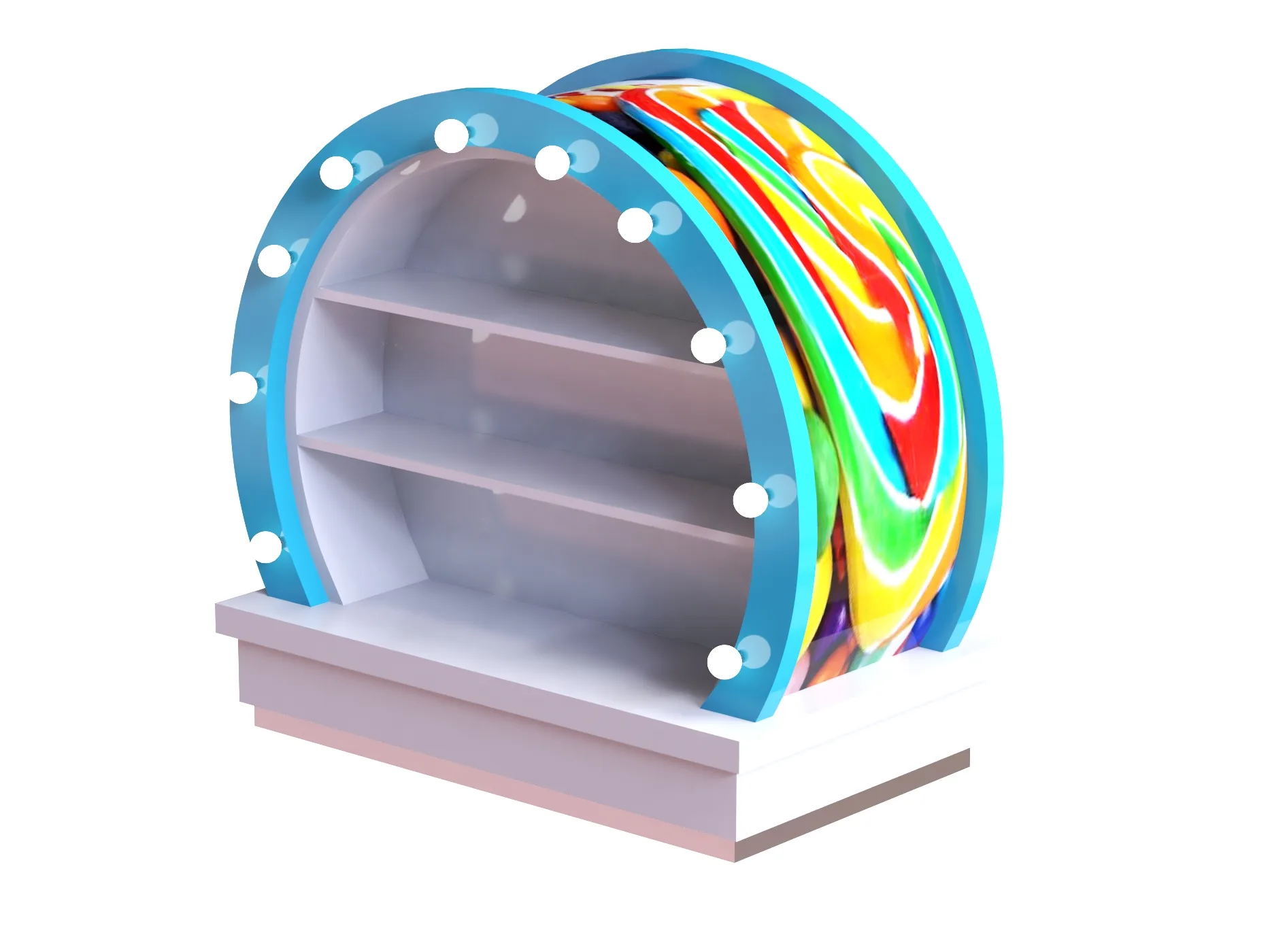 Vibrant Color Light Candy Rack design & Candy Retail Shop Furniture Design — view 2