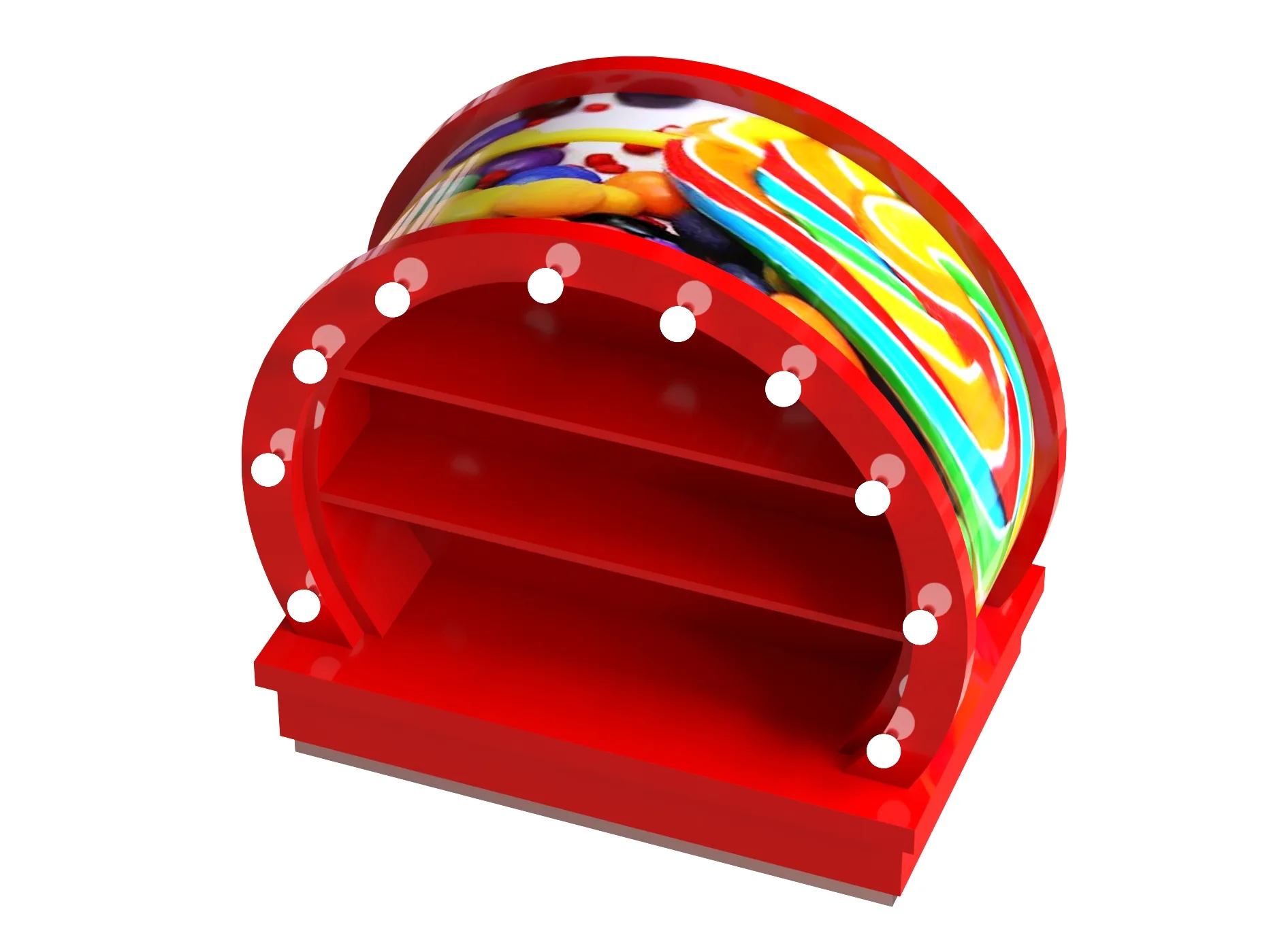 Vibrant Color Light Candy Rack design & Candy Retail Shop Furniture Design — view 4