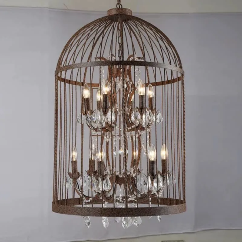 Vintage Birdcage Crystal Chandelier Brings Rustic Charm and Warm Glow to Your Coffee Shop — view 3