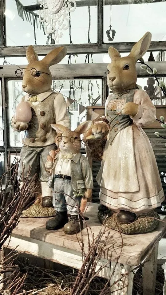 Vintage Easter Rabbit Fiberglass Statue for Garden & Holiday Decor — view 3