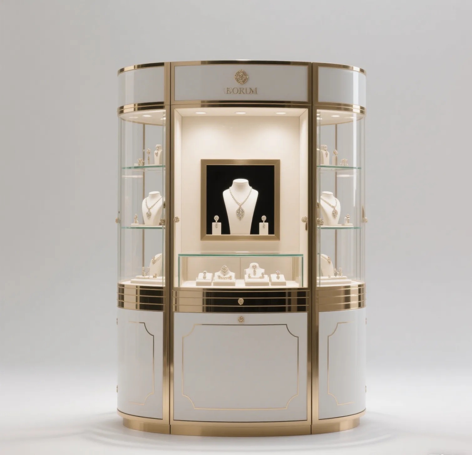 Vintage museum glass display cabinet design jewelry gallery display stand — view 4