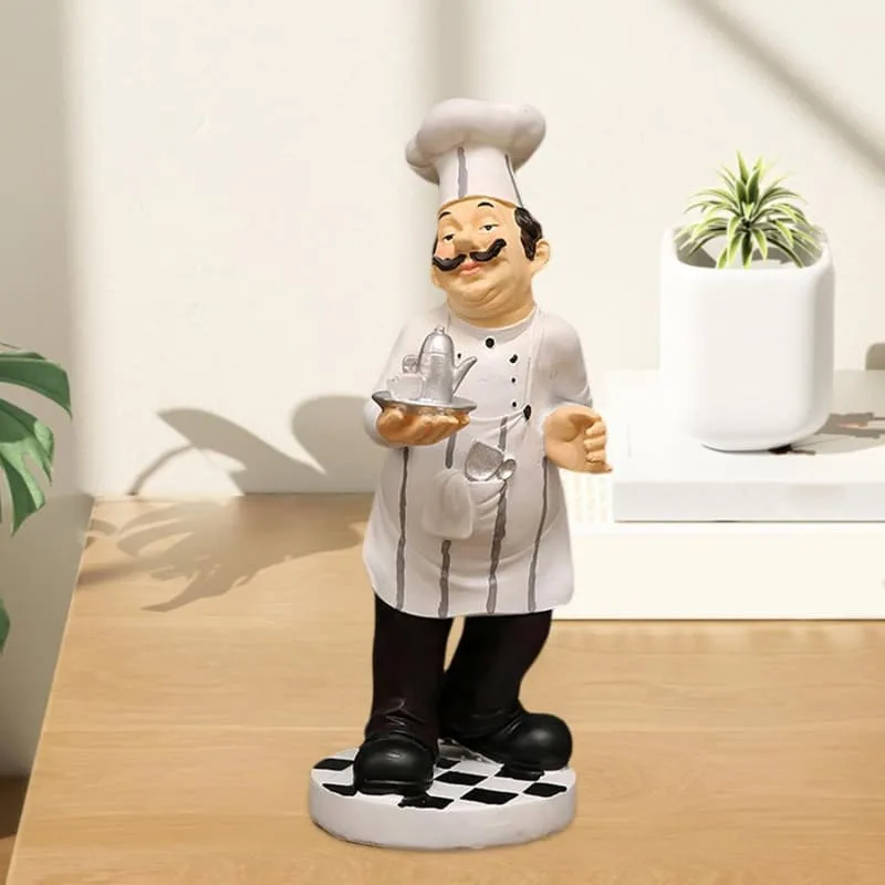 Vintage Resin Chef Figurine Statue for Kitchen Restaurant — view 3