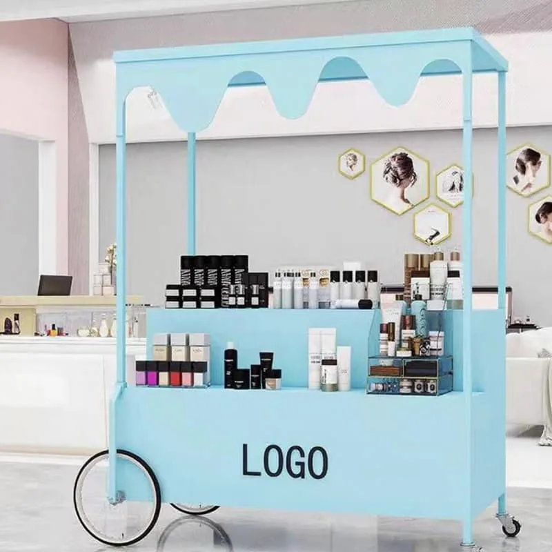 Vintage Scalloped Canopy Mobile Pop‑Up Cart For Coffee Merchandise Retail Booth — view 6