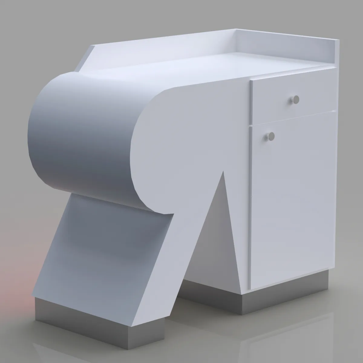 VR – shaped Reception Desk Design Customizable Reception Desk on Sale — view 2