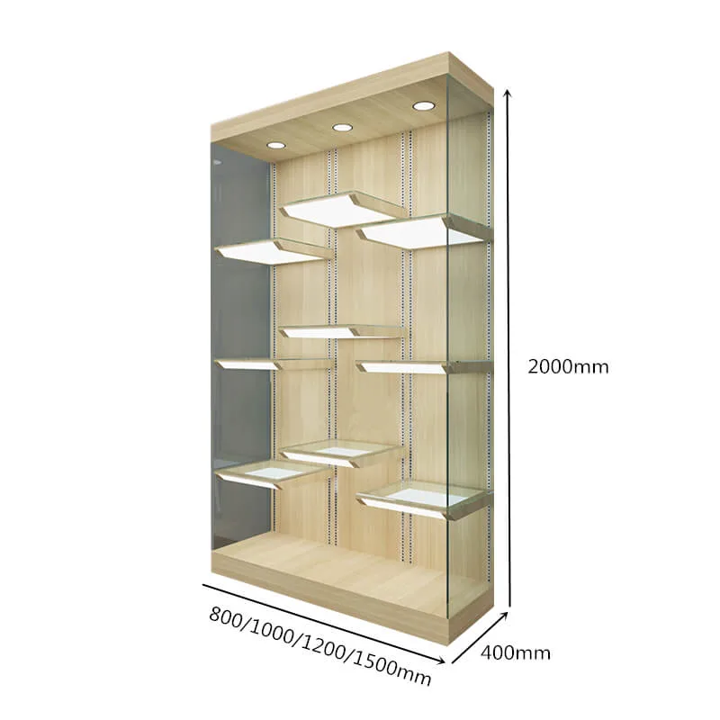 Wall Cabinet Display Shelf Household Collection High Cabinet With Light — view 4