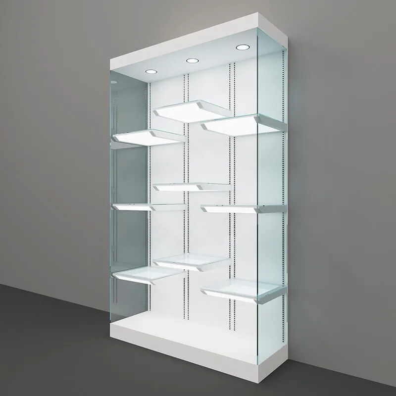 Wall Cabinet Display Shelf Household Collection High Cabinet With Light — view 3
