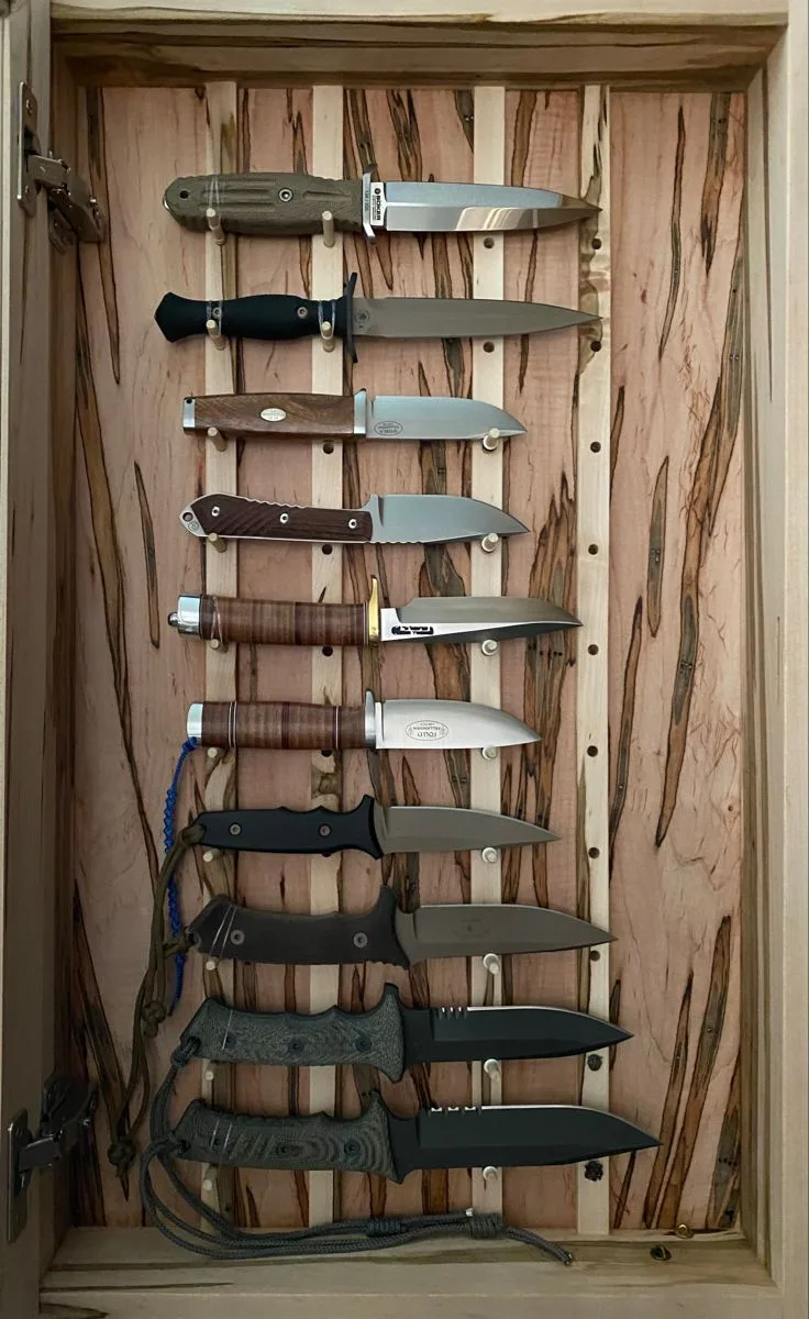 Wall Mount Wooden Knife Display Case — view 3