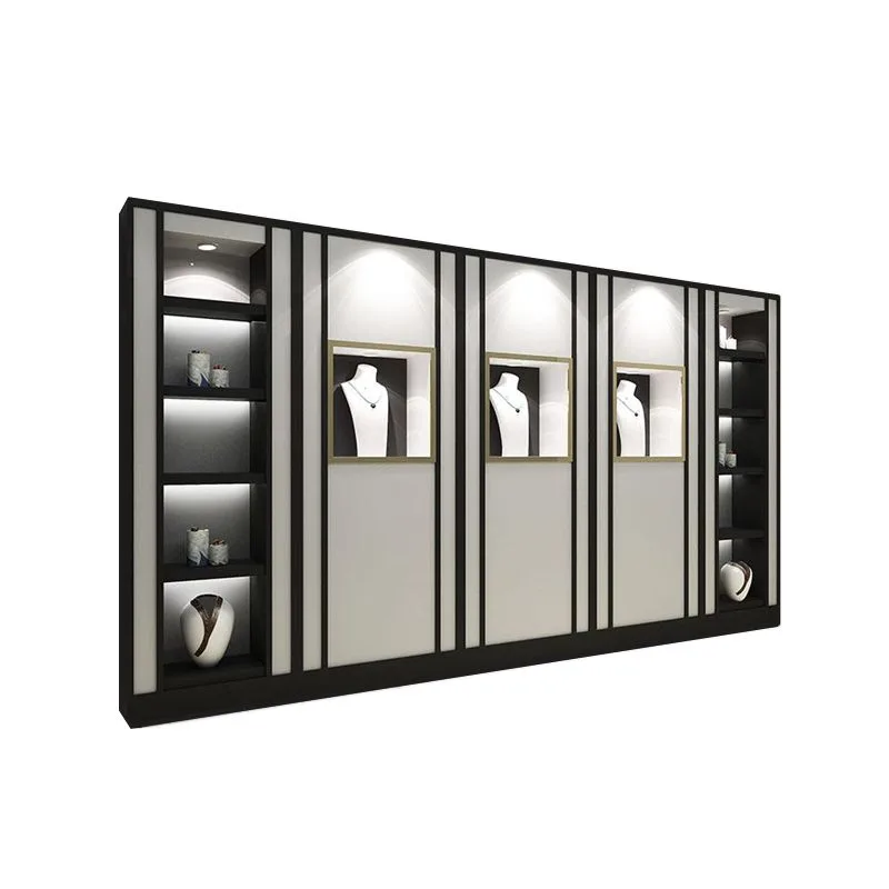 Wall mounted jewelry display cabinets Jewelry store display showcase — view 3