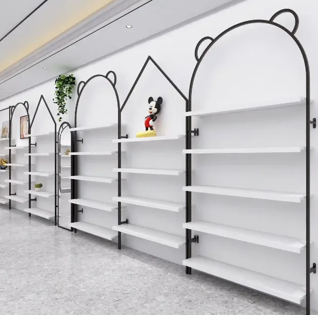 Wall Mounted Shoe Rack – Black Metal Retail Display Shelf — view 4